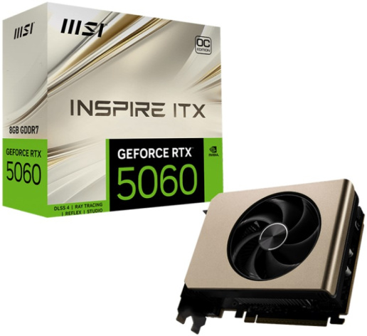Изображение товара Видеокарта MSI GeForce RTX 5060 INSPIRE ITX OC 8GB GDDR7 PCIe 5.0 HDMI DisplayPort