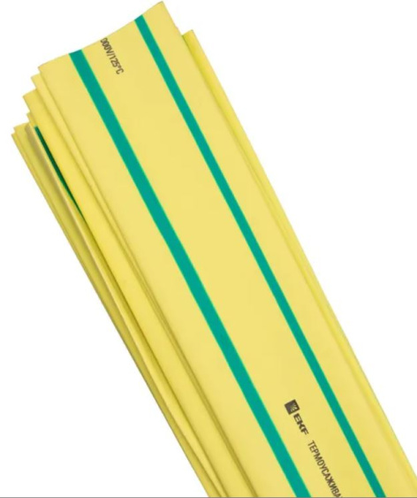 Изображение товара Термоусаживаемая трубка EKF tut-25-yg-1m желто-зеленая 1 метр