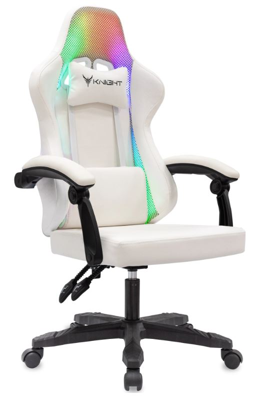 

Кресло игровое Knight WOLF RGB БЕЛЫЙ ЭКОКОЖА/СЕТКА С ПОДГОЛОВ. КРЕСТОВ. ПЛАСТИК, WOLF RGB