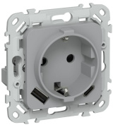 фото Розетка с заземлением  IEK FI-R14-16-1-U22-020-K03