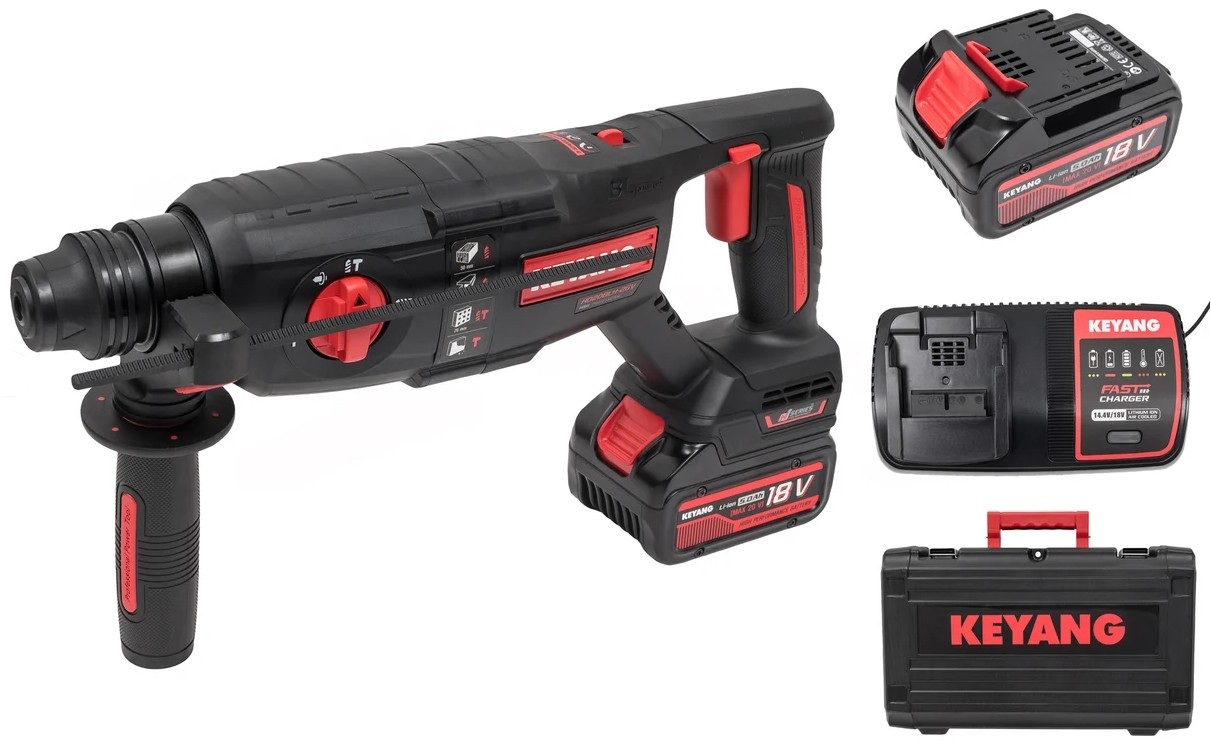 

Перфоратор аккумуляторный KEYANG HD20BLH-26V, HD20BLH-26V
