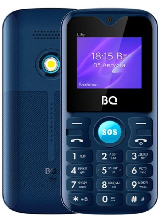 

Мобильный телефон BQ 1853 Life Blue 1.77 ", BT, SIM: 2, 600 mAh, 1853 Life Blue