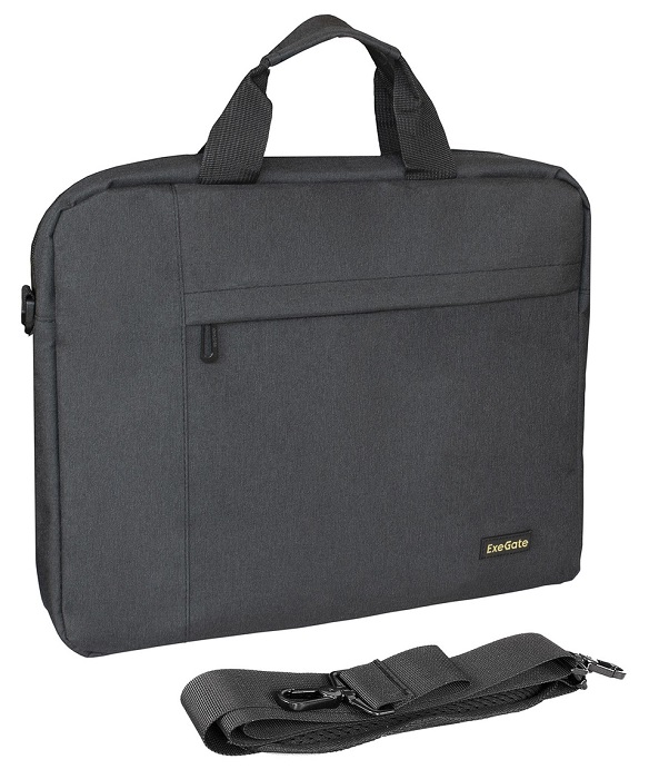 

Сумка для ноутбука Exegate Business ECC-215 EX283436RUS до 15.6", черная, полиэстер повышенной плотности 600D, Business ECC-215