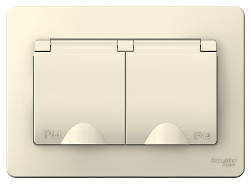 

Розетка Schneider Electric BLNRS441122 2-ая с/з со шторками IP44, 16А, 250В Молочная внутр, BLNRS441122