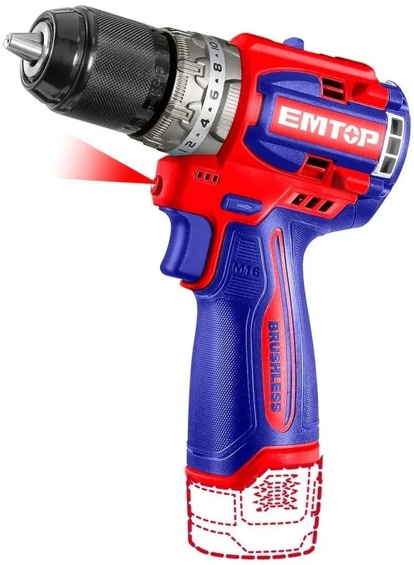 

Дрель ударная EMTOP ECIDL16682 бесщеточная аккумуляторная, ECIDL16682