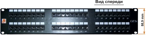 фото Патч-панель 19, 48xRJ45, UTP, Кат. 5е Lanmaster LAN-PP48UTP5E в Екатеринбурге