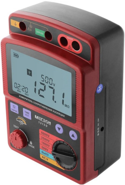 Изображение товара Измеритель сопротивления изоляции МЕГЕОН 13150 с функцией поляризации и подсветкой