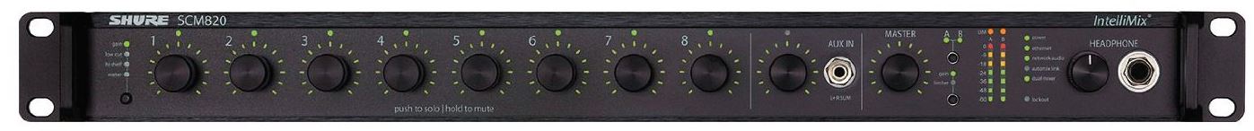 

Микшер Shure SCM820E-DAN-DB25 8-ми канальный цифровой автоматический микрофонный + Dante + разъем DB, SCM820E-DAN-DB25