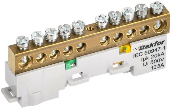 Изображение товара Шина PE земля IEK TF-NN20-10-DL-K05 для электрощитов и соединений