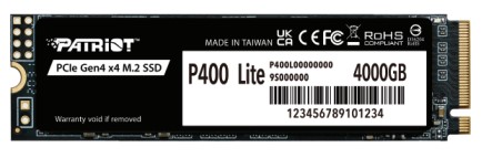 

Накопитель SSD M.2 2280 Patriot Memory P400 Lite 4TB, 3500/2700MB/s, TBW 1800, P400 Lite