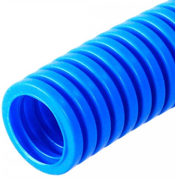 

Труба гофрированная лёгкая Промрукав PR02.0256 ПП 350 Н не распространяющая горение синяя д32 (10м), PR02.0256