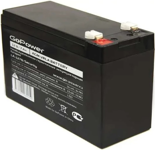 Аккумулятор GoPower 00-00021454 свинцово-кислотный LA-1270/security 12V 7Ah клеммы T1/ F1 (1/5)