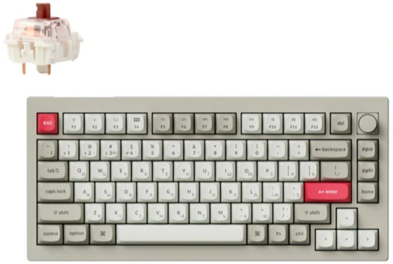 

Клавиатура Wireless Keychron V1 Max V1M-R3-RU Retro, Brown св., V1 Max