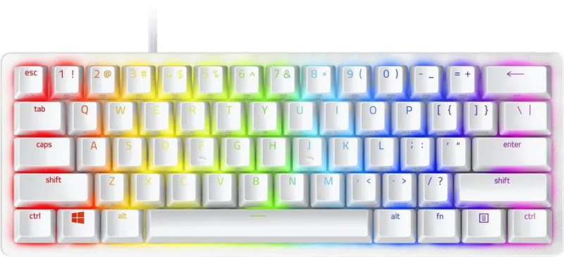 

Клавиатура Razer Huntsman Mini, Mercury RZ03-03392200-R3R1 аналоговая оптическая Razer Linear Optical, 61 кл, USB, белая, Huntsman Mini, Mercury