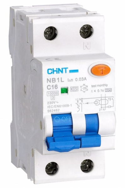 Изображение товара Автоматический выключатель дифференциального тока CHINT NB1L 2П 32 А