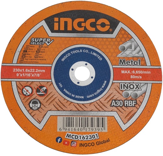 

Диск отрезной INGCO MCD162301 по металлу, MCD162301