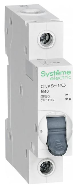 

Автоматический выключатель Systeme Electric C9F14140 City9 Set B 40А 1P 4.5kA 230В, C9F14140
