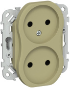 фото Розетка двухместная без заземления  IEK FI-R20-10-1-K26