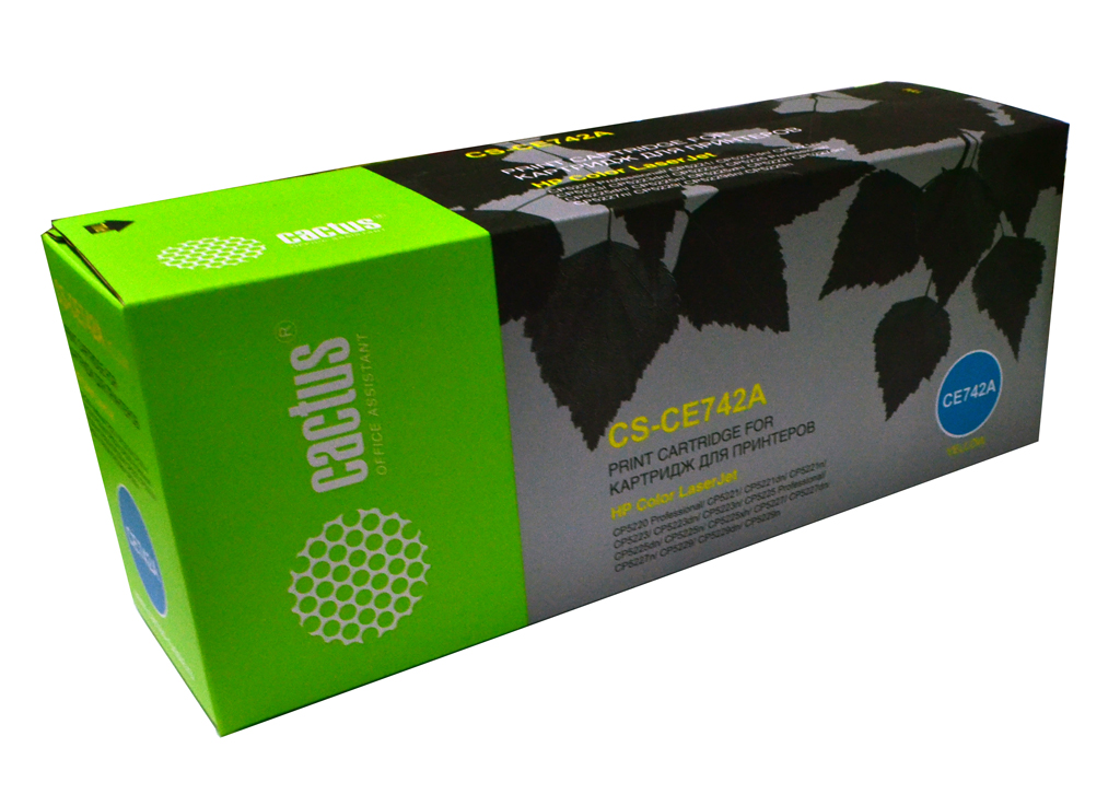

Картридж Cactus CS-CE742A для HP Color LaserJet CP5220 Professional CP5221 yellow,7 300 стр, CS-CE742A