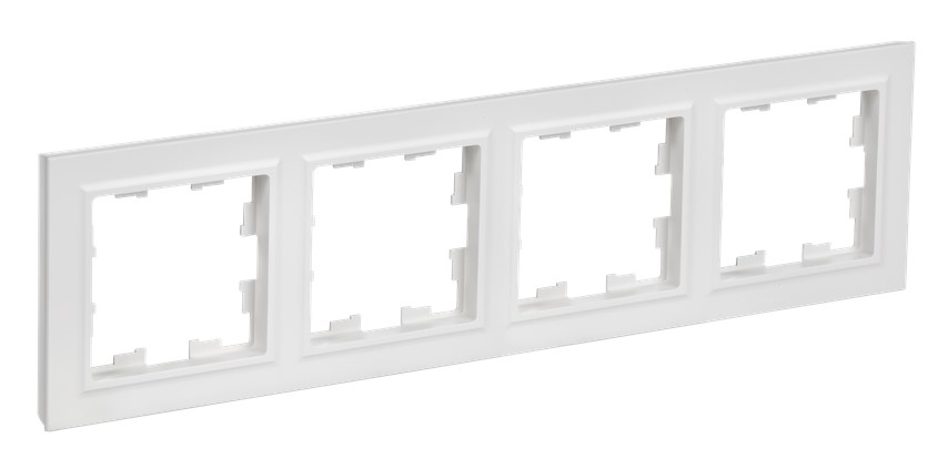 

Рамка четверная IEK BR-M42-K91 BRITE РУ-4-БрАБ арктический белый, BR-M42-K91