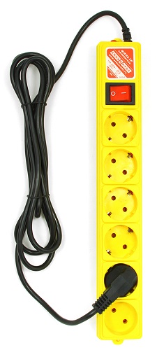 

Сетевой фильтр Power Cube B 3 м, 5+1 розеток, желтый, B