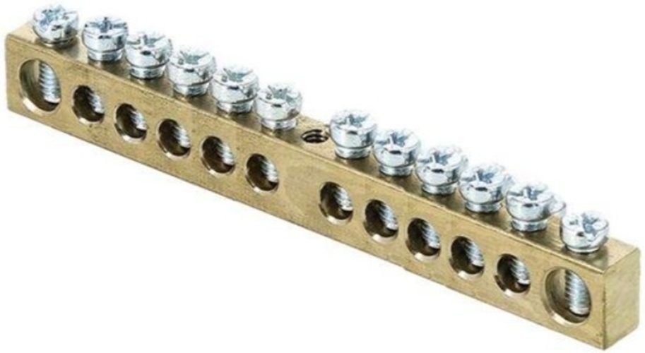 

Шина EKF sn0-125-12-c PEN "ноль-земля" (8x12мм) 12 отв. латунь крепеж по центру, sn0-125-12-c