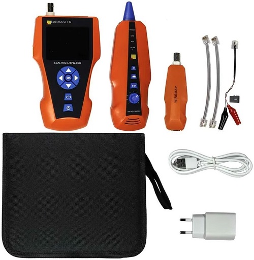 

Коннектор Lanmaster LAN-PRO-L/TPK-TDR Кабельный тестер с измерением длины, трассировкой кабельных линий и определением POE, с функцией рефлектометра, LAN-PRO-L/TPK-TDR
