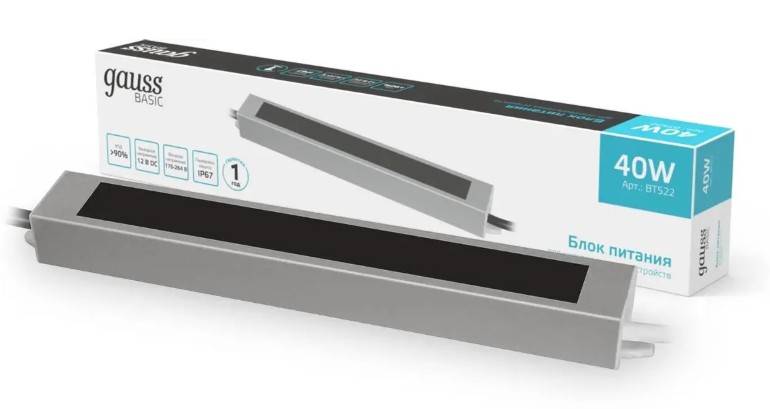 

Блок питания Gauss BASIC BT522 для лен.светод., BASIC