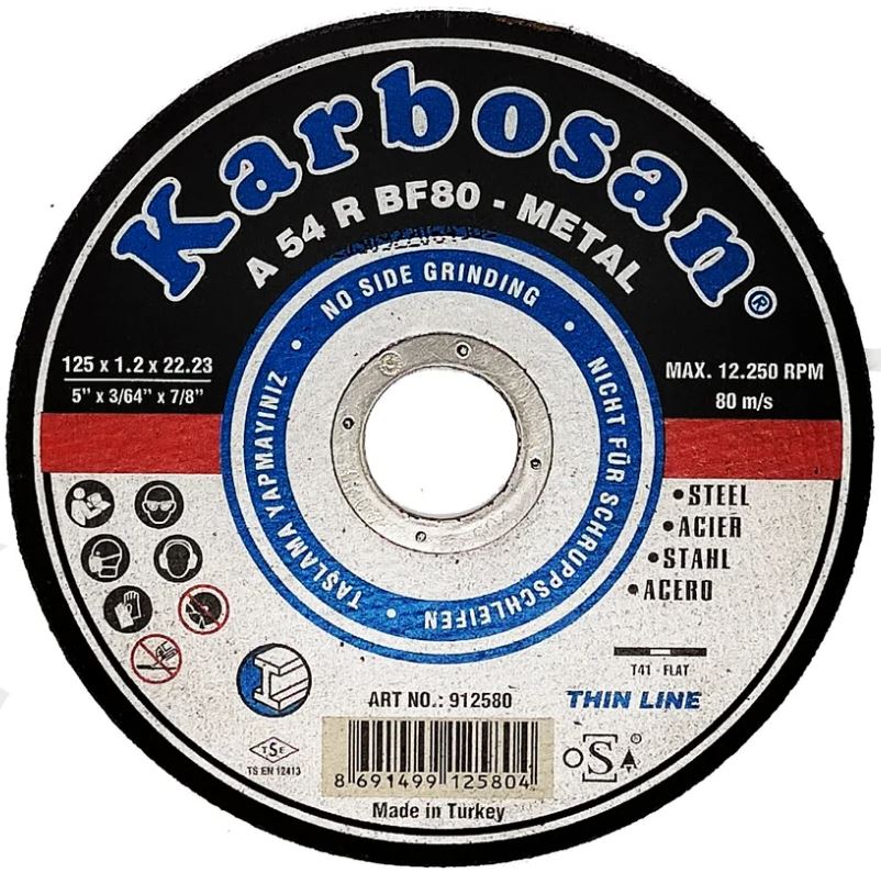 

Диск отрезной ООО САМ KAR-912580 Karbosan по металлу 125x1,2x22, KAR-912580