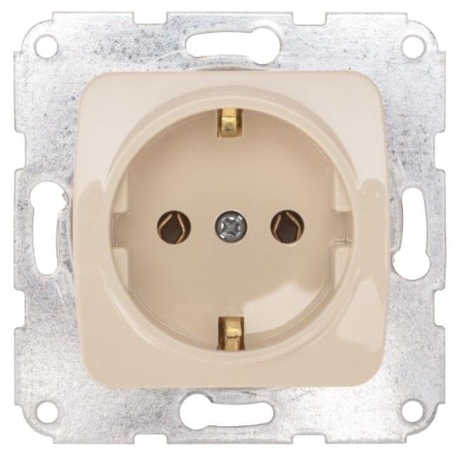 

Розетка KRANZ KR-78-0245 DEA 1-ая керамика с/з с/у 16А мех. бежевая, KR-78-0245
