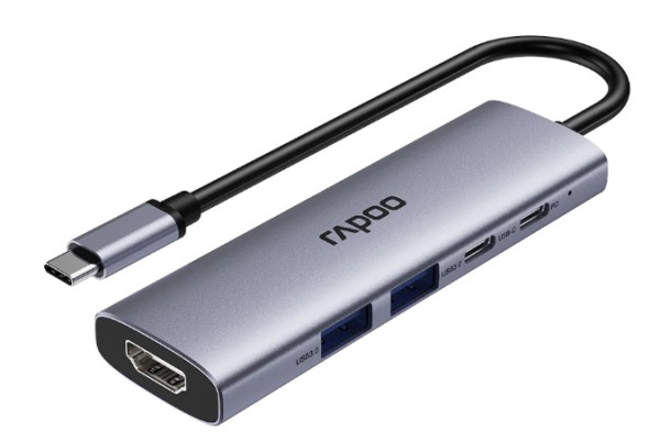 Изображение товара Переходник Rapoo XD51-SGRY с HDMI USB 3.0 и USB Type-C на 5 портов