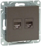 фото Розетка компьютерная двойная  EKF UP1-SOM-2RJ45-5