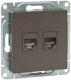 фото Розетка компьютерная двойная EKF UP1-SOM-2RJ45-5