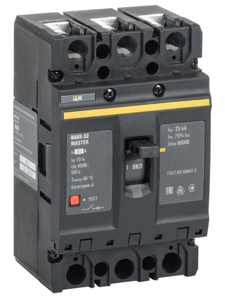 Изображение товара Автоматический выключатель IEK SVA10-3-0050-02 для электросетей 50 А