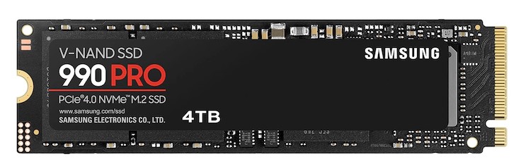 

Накопитель SSD M.2 2280 Samsung MZ-V9P4T0B/AM 990 PRO 4TB PCIe Gen 4.0 x4 NVMe 2.0 V-NAND TLC 7450/6900MB/s IOPS 1600K/1550K MTBF 1.5M 2400 TBW, MZ-V9P4T0B/AM