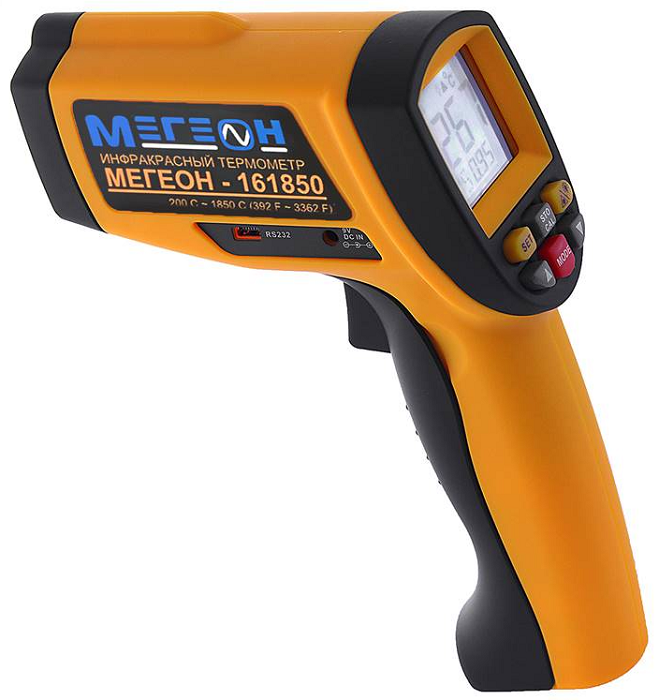 

Термометр инфракрасный МЕГЕОН 161850 промышленный, 200 ... 1850°C, оптич. разреш.: 80:1 (пирометр), 161850