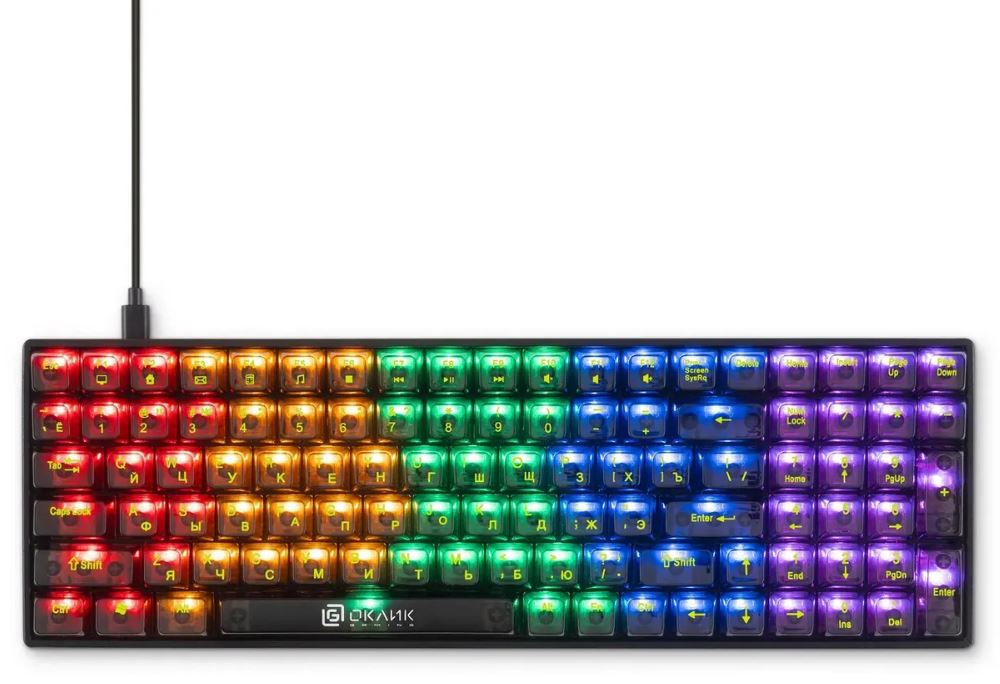 

Клавиатура Oklick 915GK 1790371 механическая, черная, USB, for gamer, 104 кл., 1,8 м, 915GK
