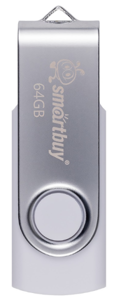Изображение товара Флеш-накопитель USB 2.0 SmartBuy SB064GB2TWW серебристый компактный