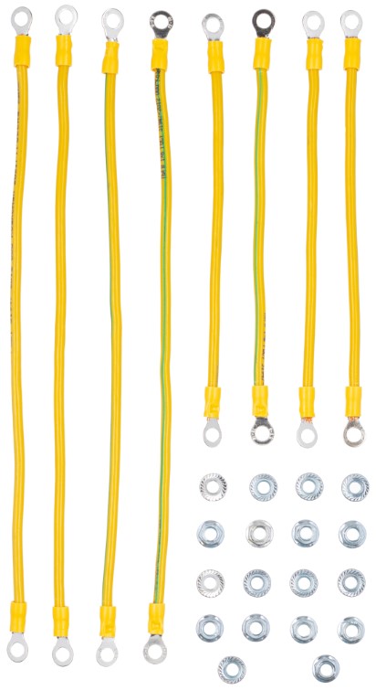 

Комплект кабелей заземления W&T БГ-КЗБ 170 мм - 4 шт, 270 мм - 4 шт, болты М6 - 10 шт, контрг-гайка -10шт, БГ-КЗБ