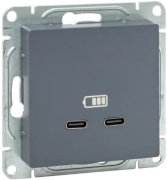 фото Розетка USB  EKF UP1-SOG-2USBC