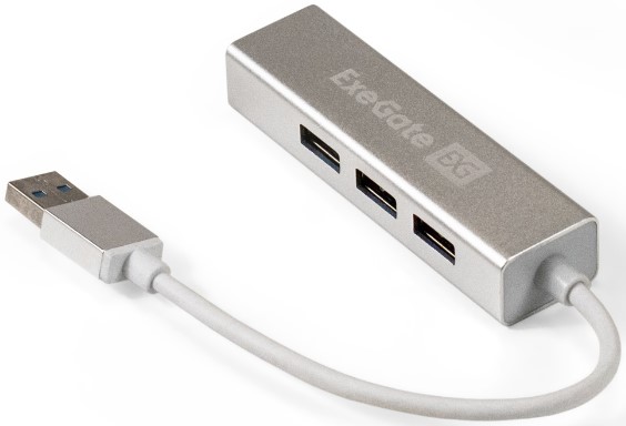 

Концентратор Exegate EX293981RUS 4-в-1 (кабель-адаптер USB3.0 --> 4xUSB3.0, Plug&Play, серебристый), EX293981RUS
