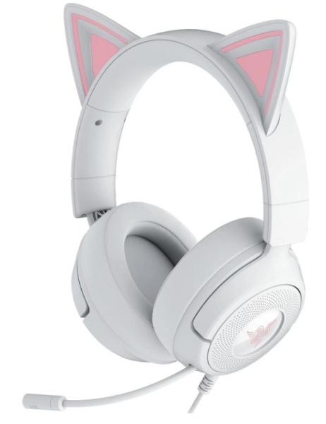 Изображение товара Гарнитура Razer Kraken Kitty V3 X проводная с ушками для геймеров белая