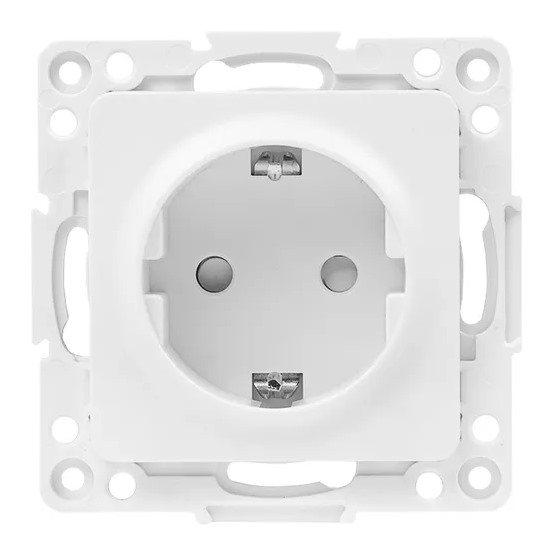 

Розетка EKF EYR16-028-10 Стокгольм 16А автоматические клеммы с/з белый с защитными шторками механизм, EYR16-028-10