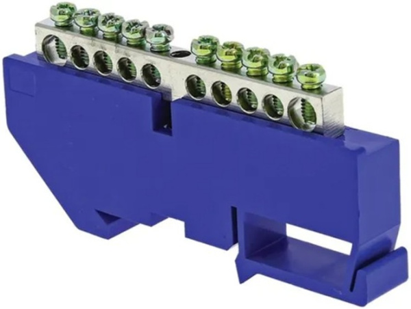 Изображение товара Электрическая шина EKF sn1-63-10-d из никелированной латуни для DIN-рейки