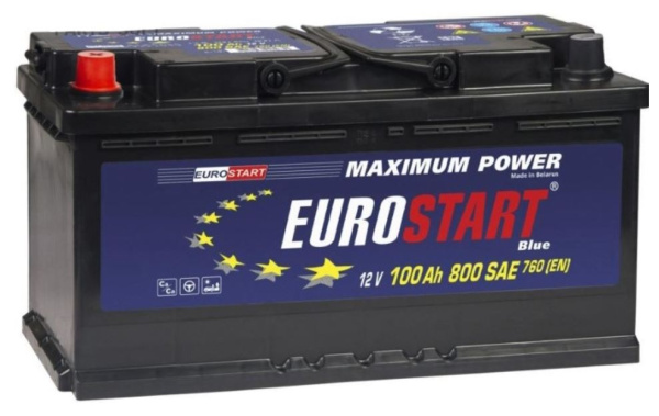 Изображение товара Аккумулятор Eurostart EB1001 12 В 100 Ач с высокой виброустойчивостью