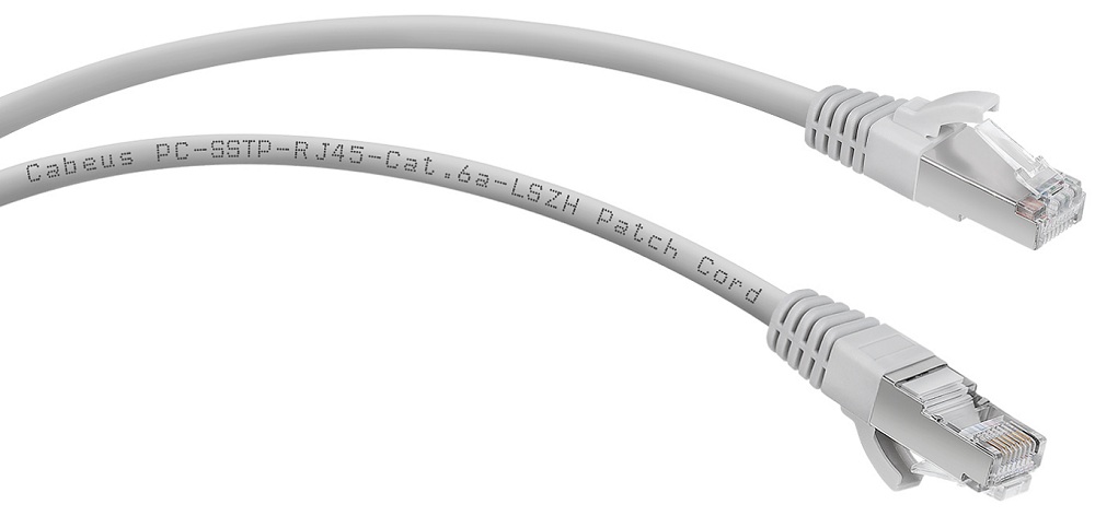 

Кабель патч-корд SSTP 6a кат. 2м Cabeus PC-SSTP-RJ45-Cat.6a-2m-LSZH 10G, экранированный, LSZH, серый, PC-SSTP-RJ45-Cat.6a-2m-LSZH