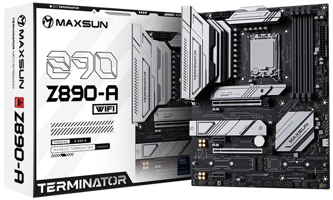 

Материнская плата ATX MAXSUN MS-Terminator Z890-A WIFI (LGA1851, Z890, 4*DDR5, 4*SATA, 4*M.2, WiFi, BT, USB 3.2, USB 2.0, USB Type-C, 4*PCIe, HDMI, DP, MS-Terminator Z890-A WIFI