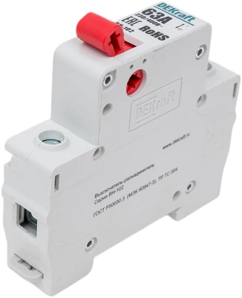 

Рубильник DEKraft 17003DEK ВН-102 1Р 63А, 17003DEK