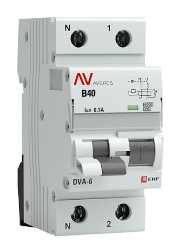 

Автомат дифференциальный EKF rcbo6-1pn-40B-100-a-av DVA-6 1P+N 40А (B) 100мА (A) 6кА AVERES, rcbo6-1pn-40B-100-a-av