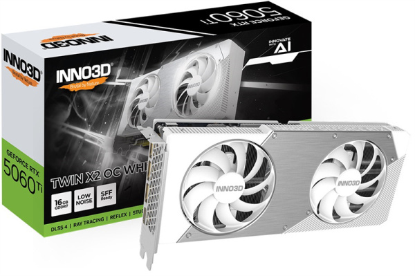 Изображение товара Видеокарта Inno3D GeForce RTX 5060 TI TWIN X2 OC WHITE